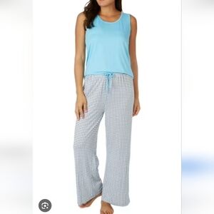 Echo Sky Blue Tank and Geometric Print Pajama Set Tank & Pants Numerous Sizes